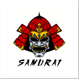 Samurai helmet Posters and Art